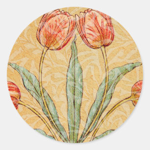 Vintage Tulip Morris Painting Collection Classic Round Sticker