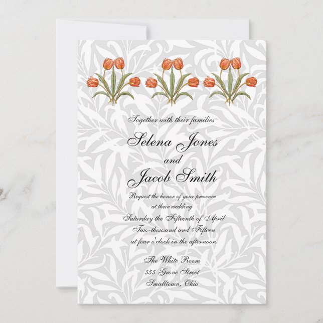 Vintage Tulip Morris Painting Collection Invitation (Front)