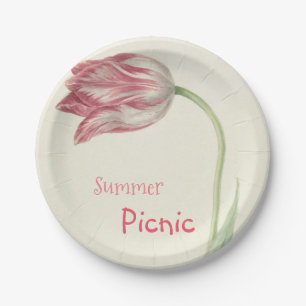Vintage Tulip - Summer Picnic Paper Plate