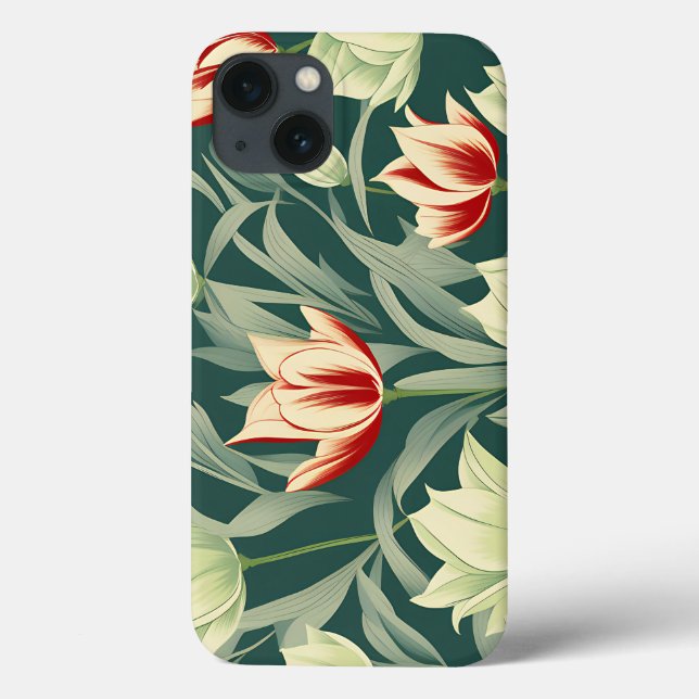 Vintage Tulips Botanical Pattern Case-Mate iPhone Case (Back)
