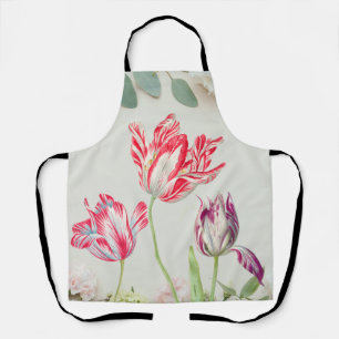Vintage Tulips Flowers Apron