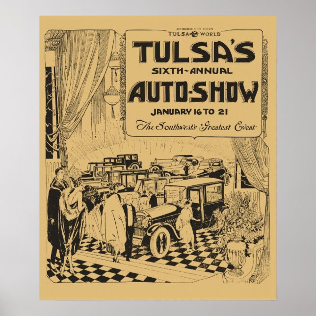 Vintage Tulsa 1922 Automobile show newspaper ad Poster (Front)