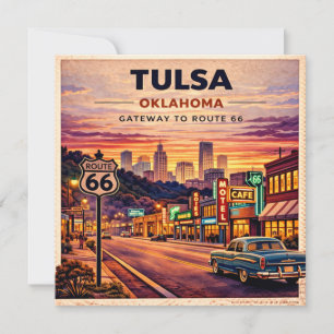 Vintage Tulsa Oklahoma Route 66 Travel Scene