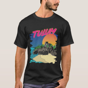 Vintage Tulum Beach Mayan Ruins Mexico Vacation So T-Shirt
