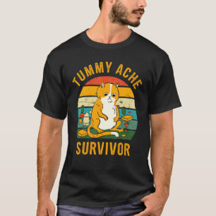 Vintage Tummy Ache Survivor Cat T-Shirt