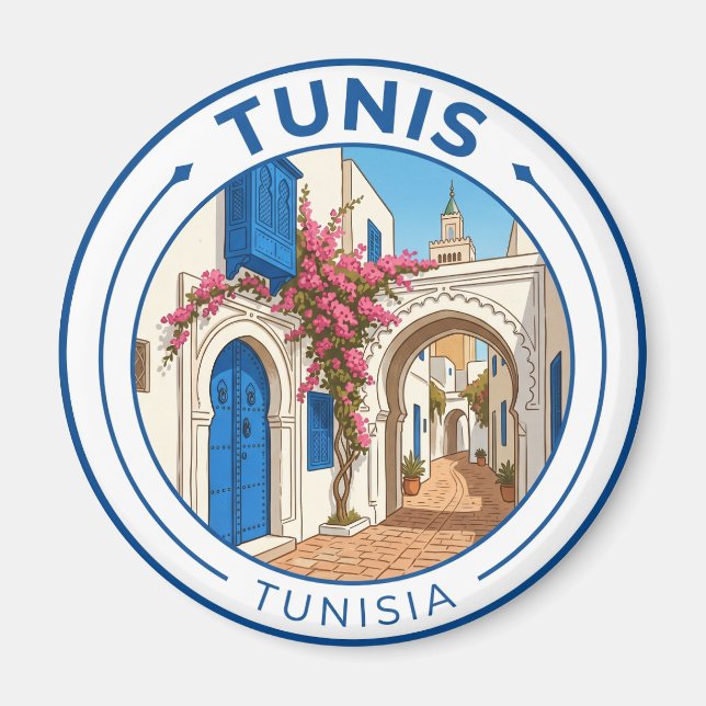 Vintage Tunis Tunisia Magnet (Front)