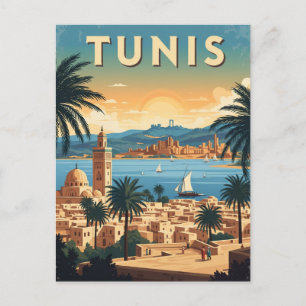 Vintage Tunis Tunisia Travel Postcard