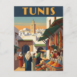 Vintage Tunis Tunisia Travel Postcard