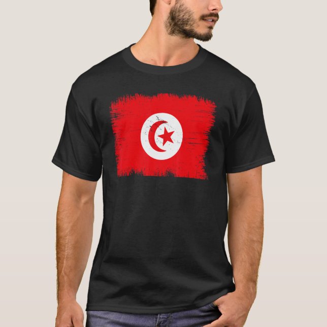 Vintage Tunisia Flag Tunisian Independence Day T-Shirt (Front)