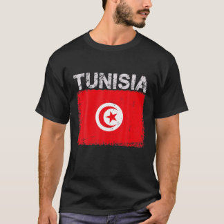 Vintage Tunisia Flag Tunisian Pride Clothing Sport T-Shirt