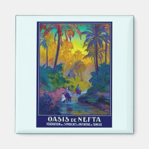 Vintage Tunisia Oasis Magnet