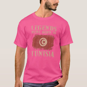 Vintage Tunisian Flag Legends Were Born In Tunisia T-Shirt