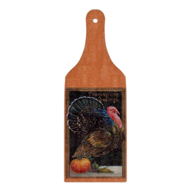 Vintage Turkey Cutting Board Paddle (Front)