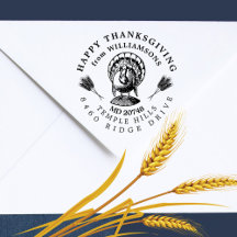 Vintage Turkey Elegant Thanksgiving Return Address