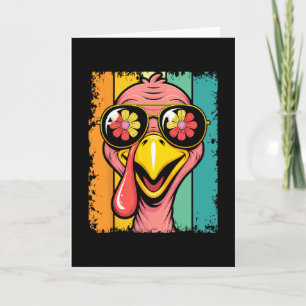 Vintage Turkey Face Thanksgiving Sungles Costume B Card