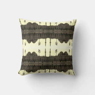 Vintage Turkey Istanbul Beyazit camii mosque Canva Cushion