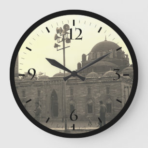 Vintage Turkey Istanbul Beyazit camii mosque Canva Large Clock