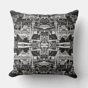 Vintage Turkey Istanbul blue mosque overview 1970 Cushion