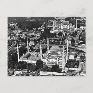 Vintage Turkey Istanbul blue mosque overview Postcard