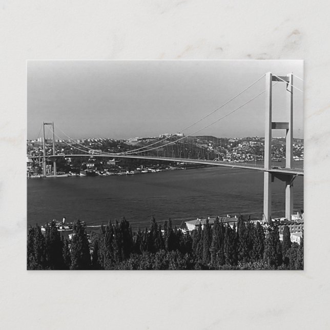 Vintage Turkey Istanbul Bosphorus bridge Postcard (Front)