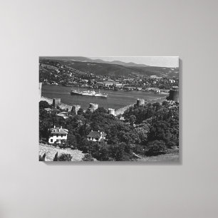 Vintage Turkey Istanbul Bosphorus fortress Canvas Print