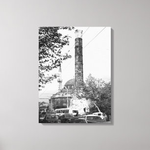 Vintage Turkey Istanbul Column Constantine Canvas Print