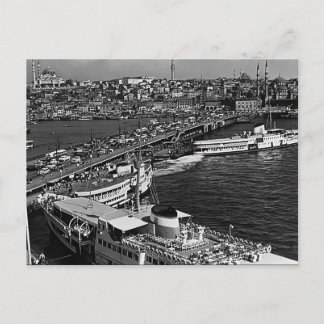 Vintage Turkey Istanbul Galata port Postcard
