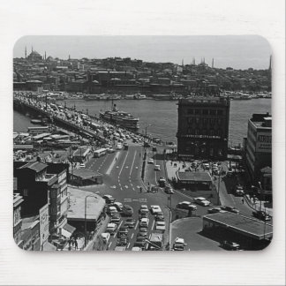 Vintage Turkey Istanbul Karakoy Galata bridge Mouse Mat