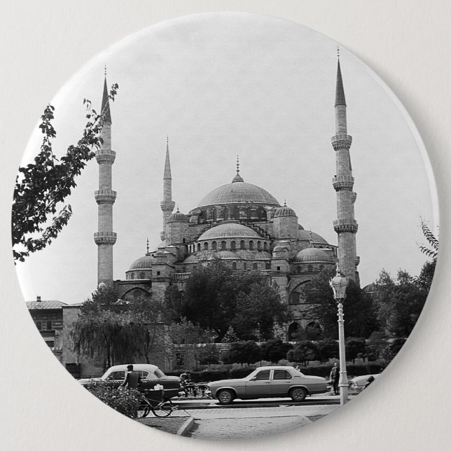 Vintage Turkey Istanbul The Blue Mosque 1970 6 Cm Round Badge (Front)