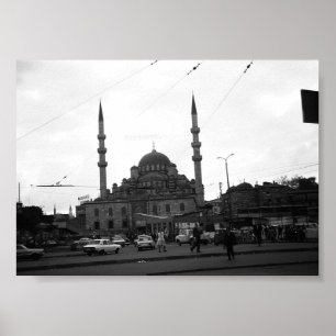 Vintage Turkey Istanbul The Yeni Camii mosque Poster