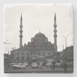 Vintage Turkey Istanbul The Yeni Camii mosque Stone Coaster