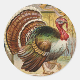 Vintage Turkey Round Sticker