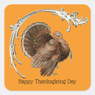 Vintage Turkey Square Sticker