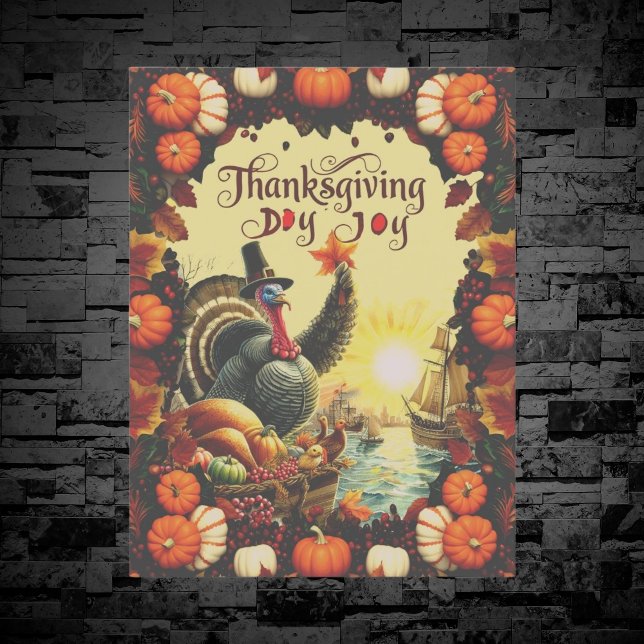 Vintage Turkey Thanksgiving Day Joy Holiday Postcard (Creator Uploaded)