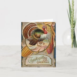 Vintage Turkey Thanksgiving Holiday Card