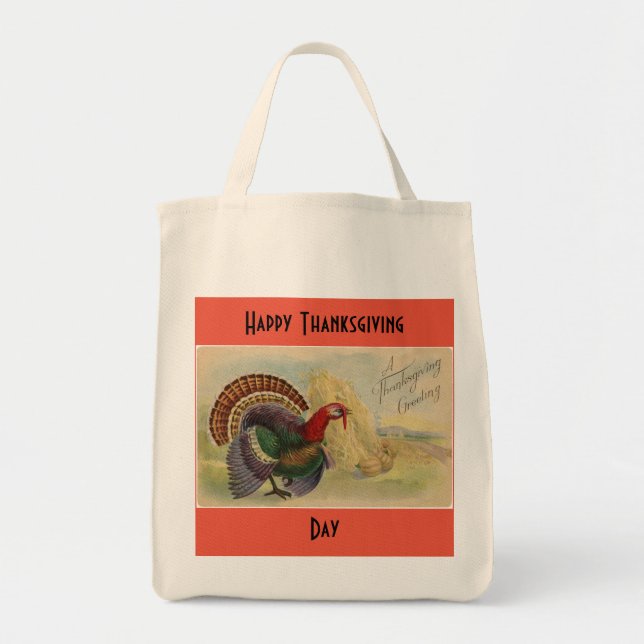 Vintage Turkey Tote Bag (Front)