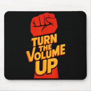 Vintage Turn The Volume Up For Men Women Mouse Mat