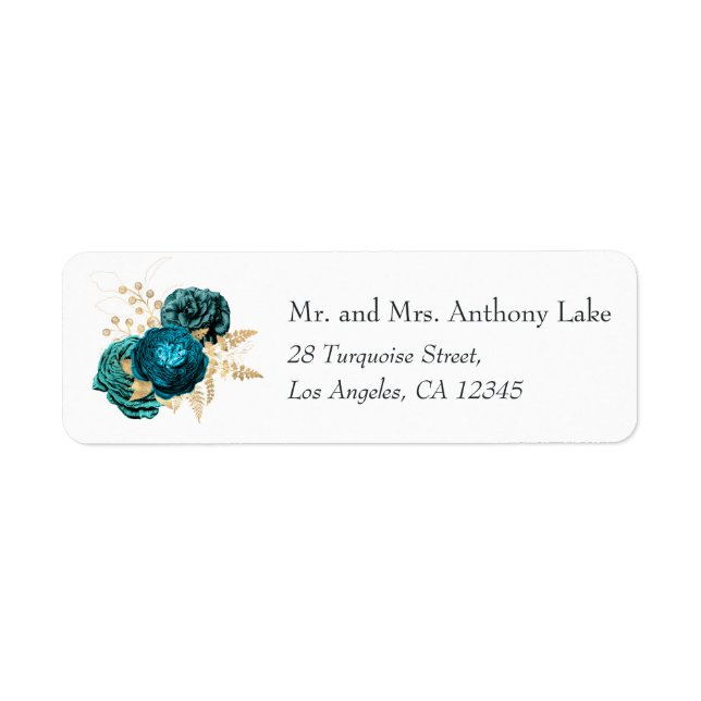 Vintage Turquoise and Gold Floral Wedding (Front)