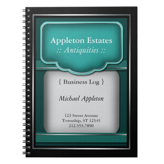 Vintage Turquoise - Business Notebook (Front)
