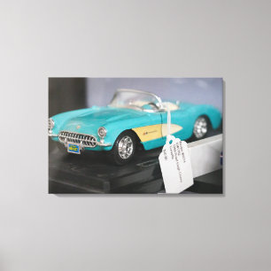 Vintage Turquoise Convertible Model Car Canvas Print
