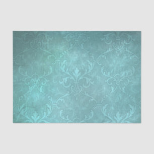 Vintage turquoise damask tissue paper