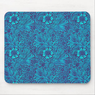 Vintage turquoise dark purple floral pattern mouse mat