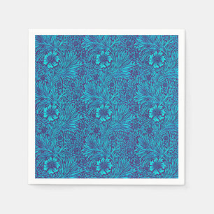 Vintage turquoise dark purple floral pattern napkin