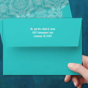 Vintage Turquoise Mint Wedding Envelopes