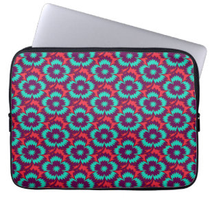 Vintage turquoise red floral Dianthus Barbatus Laptop Sleeve