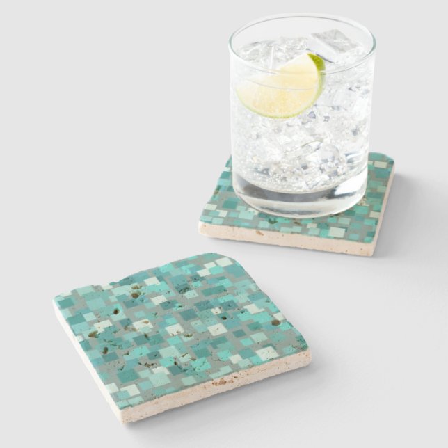 Vintage Turquoise Stone Coaster (Side)
