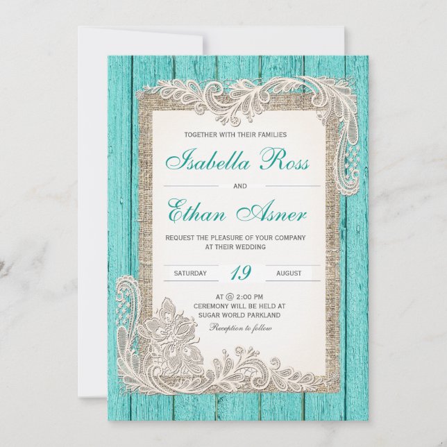 Vintage Turquoise Wedding Template (Front)