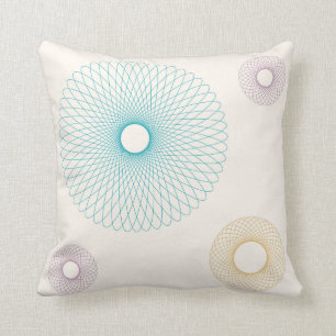 Vintage Turquoise, Yellow and Pink Spirograph Cushion