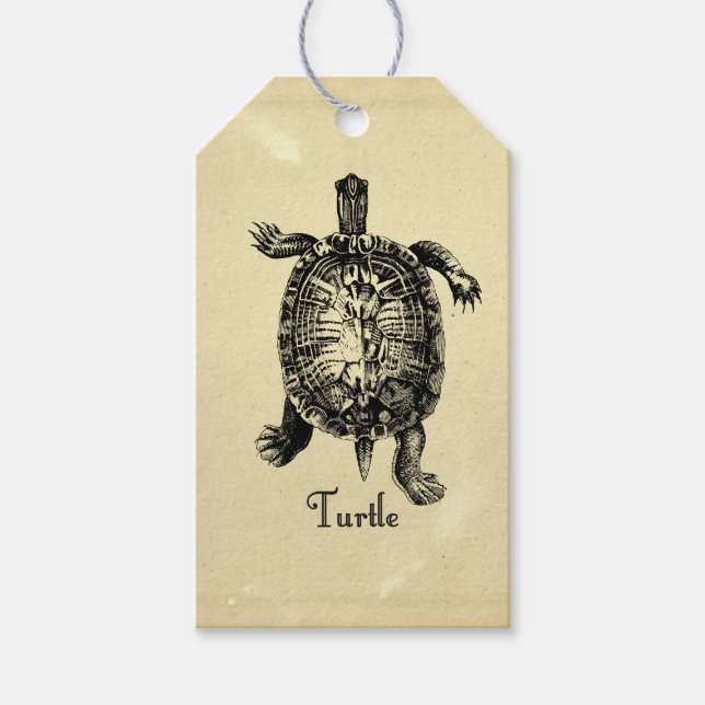 VINTAGE TURTLE GIFT TAGS (Front)