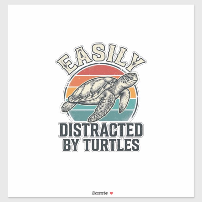 Vintage Turtle Lover Easily Distracted by Turtles  (Sheet)